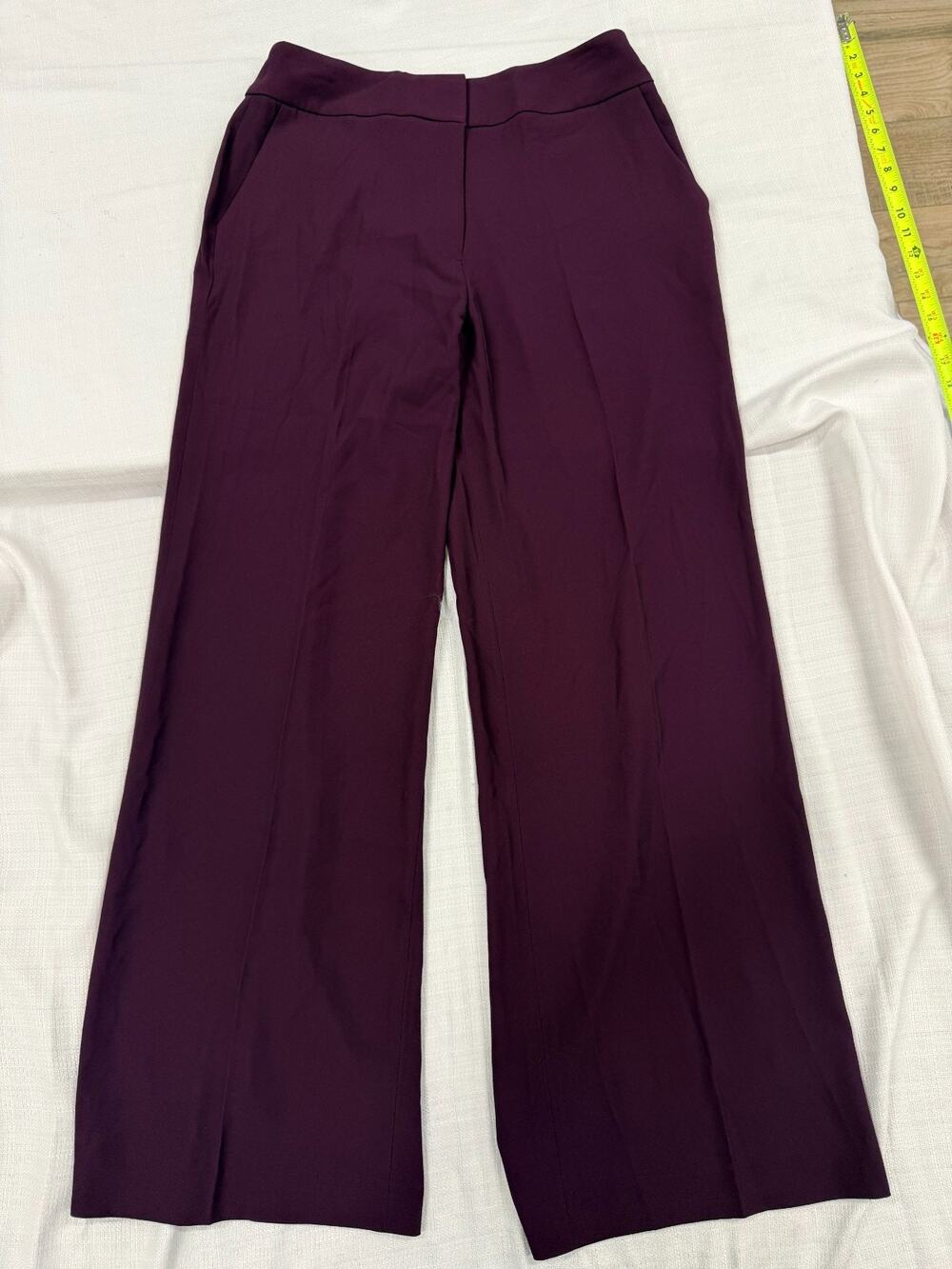 Calvin Klein Wide Leg Pants in Deep Plum